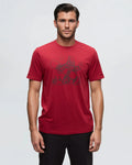 Tentree Mens Sasquatch Sends It T-Shirt - Crimson/ Meteorite Black
