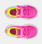 Under Armour Girls' Infant UA Assert 10 AC Running Shoes - Rebel Pink / High Vis Yellow / White - 652