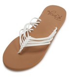 Roxy Womens Jasmine Flip-Flops Sandals - White
