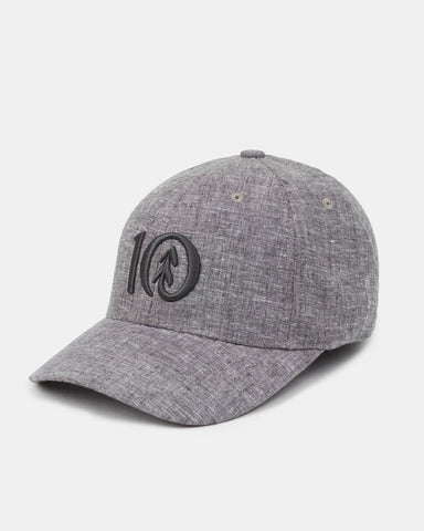 Tentree Logo Hemp Thicket Stretch Fit Hat - Graphite Heather Carbon Grey
