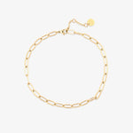 Pura Vida Harper Paperclip Chain Anklet ~ Gold