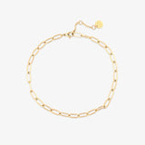 Pura Vida Harper Paperclip Chain Anklet ~ Gold