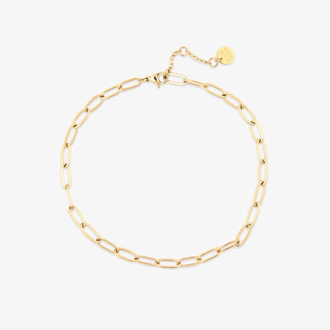 Pura Vida Harper Paperclip Chain Anklet ~ Gold