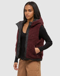 Tentree Womens Collins Vest - Deep Burgundy / Meteorite Black