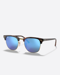 Ray-Ban Clubmaster Sunglasses - Sand Havana W/ Grey Blue Mirror