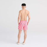 Saxx Mens Oh Buoy Stretch Volley 5" Swim Short - Trophy Catch - Flamingo