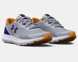 Under Armour Boys' GS UA Surge 3 Running Shoes - Mod Gray / Bauhaus Blue - 102