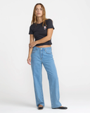 RVCA Womens Coco Relaxed Straight Leg Jeans - Medium Blue
