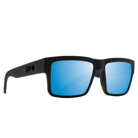Spy Montana Sunglasses - Soft Matte Black - Happy Boost Polar Ice Blue Mirror