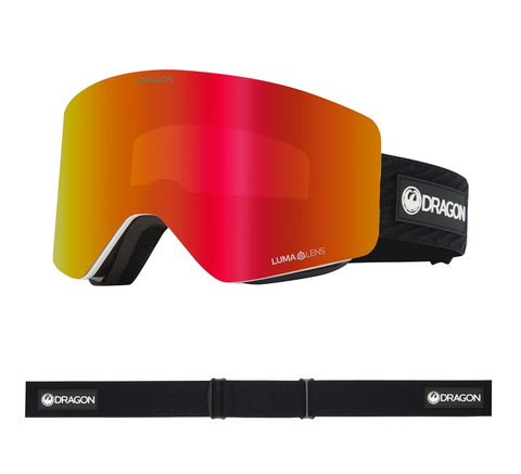 Dragon R1 OTG Snow Goggle with Lumalens Red Ion + Light Rose - Black