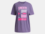 Under Armour Girls' UA Tech™ Block Logo SS Tee - Purple Luxe / Pink Trance - 520