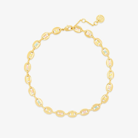 Pura Vida Enamel Mariner Chain Anklet ~ Gold