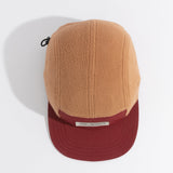 Coal The Bridger Fleece 5 Panel Cap - Burgundy/Light Brown