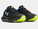 Under Armour Boys' GS UA Surge 4 Running Shoes - Black/High Vis Yellow - 006