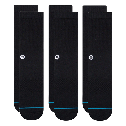 Stance Icon Crew Socks 3 Pack - Black