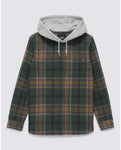 Vans Mens Lopes Hooded Flannel Buttondown Shirt