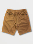 Volcom Mens Frickin Elastic Waist Shorts - Dark Khaki