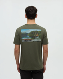 Tentree Mens Lake Tentree T-Shirt - Deep Olive/Lake Day