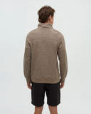 Tentree Mens Powell Slub Cotton Quart Zip Sweater - Clay Flash Stripe
