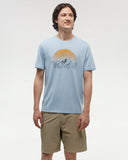 Tentree Mens Vintage Sunset T-Shirt - Blue Haze Heather Honey Gold