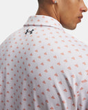 Under Armour Men's UA Matchplay Printed Polo - White / Vintage Maroon / Academy - 103