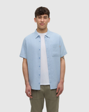 Tentree Mens Dundas Hemp Button Front Shortsleeve Shirt - Lakeside Blue
