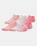 Under Armour Unisex UA Essential 6-Pack Socks - Bittersweet Pink / Stone - 601