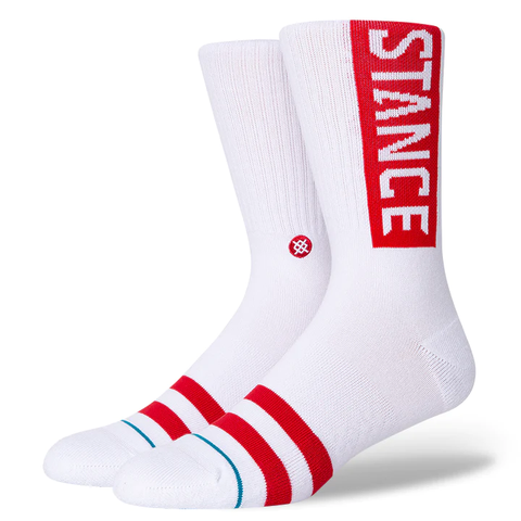 Stance OG Crew Socks - White/Red