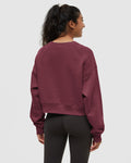 Tentree Women's Bluffs Cropped Crew - Deep Burgundy