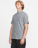 Volcom Mens Everett Oxford Short Sleeve Button Up Shirt - Gray Black