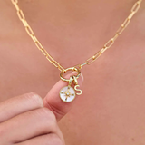 Pura Vida Harper Round Charm Chain Choker Necklace ~ Gold