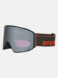 Anon Mens M4 Goggles (Cylindrical) + Bonus Lens + MFI® Face Mask - Fiesta Red