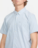 Volcom Mens Everett Oxford Short Sleeve Button Up Shirt - Wrecked Indigo