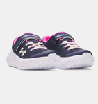 Under Armour Girls' PS UA Surge 4 AC Running Shoes - Midnight Navy / Rebel Pink - 410