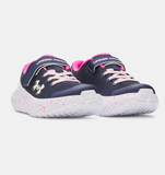 Under Armour Girls' PS UA Surge 4 AC Running Shoes - Midnight Navy / Rebel Pink - 410