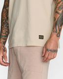 RVCA Mens Midweight Label Short Sleeve Tee - Ceramic