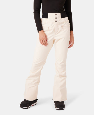 Roxy Womens Rising High Snow Pants - White Asparagus