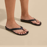 OluKai Women's Lei Leather Sandals - Lava Rock