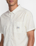 RVCA Mens Exotica Seersucker SS Shirt - White