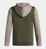 Under Armour Boys' Rival Fleece Colourblock Graphic Hoodie - Marine OD Green / Timberwolf Taupe - 390