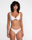 RVCA Womens Dot Medium French Bikini Bottoms - Whisper White
