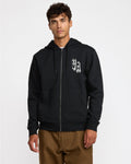 RVCA Mens Tiger Eyes Zip Up Hoodie - Black