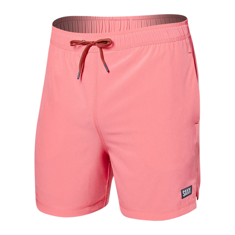 Saxx Mens Oh Buoy Stretch Volley 5" Swim Short - Flamingo