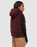 Tentree Womens Collins Vest - Deep Burgundy / Meteorite Black