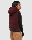 Tentree Womens Collins Vest - Deep Burgundy / Meteorite Black