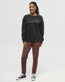Tentree Women's Juniper Outline Crew - Meteorite Black Vintage White