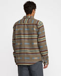 RVCA Mens Dayshift Blanket Flannel Long Sleeve - Mushroom