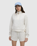 Tentree Womens Elkhorn 1/4 Zip - Cotton White Flash Stripe
