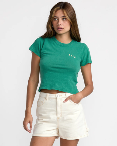 RVCA Womens 411 Tee - Evergreen