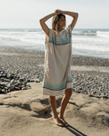 Sand Cloud Hooded Poncho - Stripe Aqua